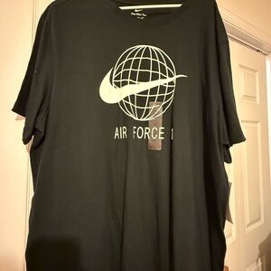 Nike Air Force 1 Black Tee with Globe Design
